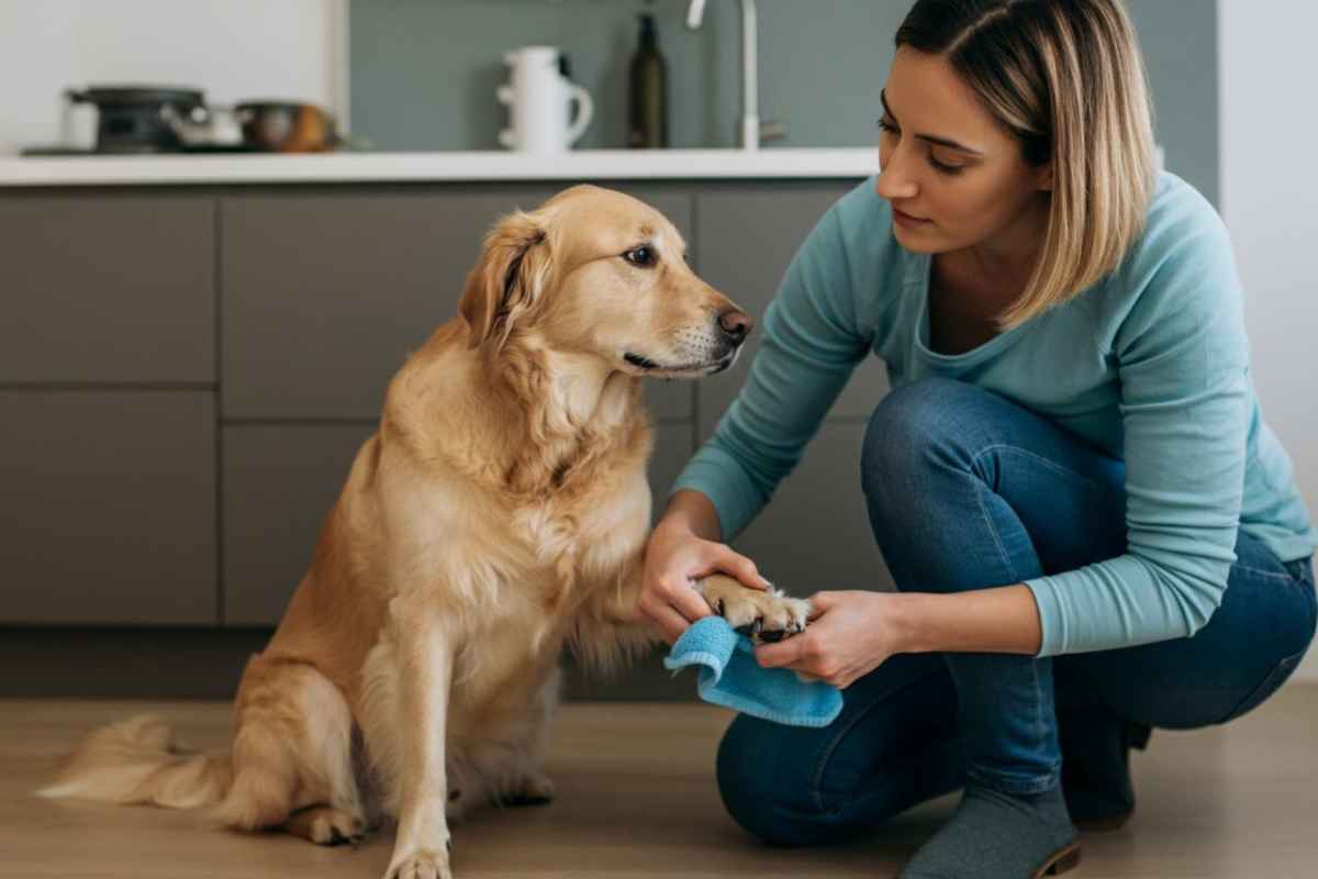 perchè pulire le zampe del cane